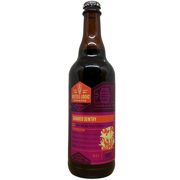 Bottle Logic x Mortalis - Shaded Sentry (2023) – barrel aged stout van Bottle Logic, 50 cl