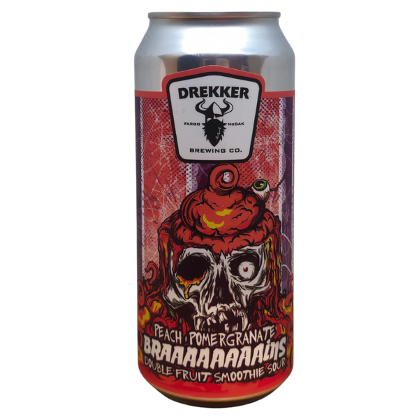 Drekker - Braaaaains - Peach Pomegranate – smoothie sour van Drekker, blik 47,3 cl