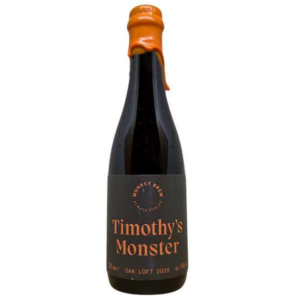 Monkey Brew - Timothy's Monster (2025) – barrel aged stout van Monkey Brew, fles 37,5 cl