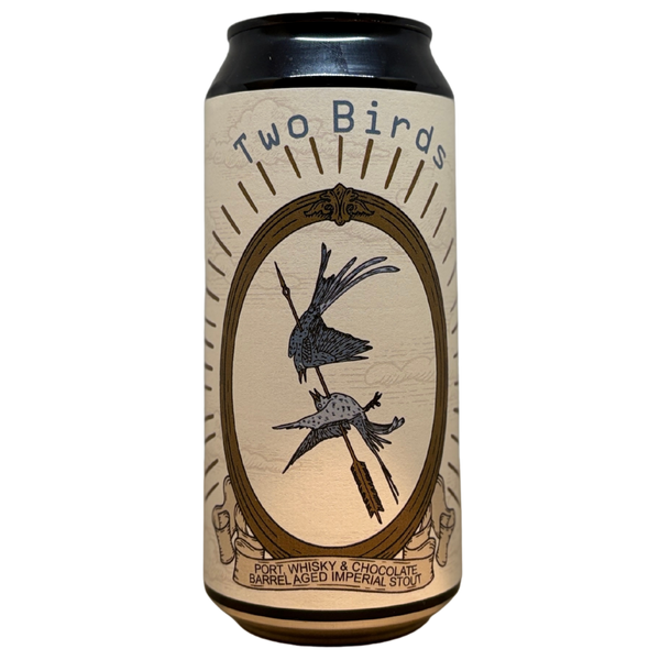 Sinnister - Two Birds – barrel aged stout van Sinnister, blik 44 cl