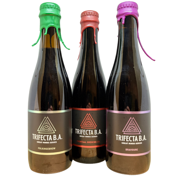 Frontaal x Bravoure x Folkingebrew - Trifecta B.A. Set – barrel aged stout van Frontaal, fles 37,5 cl