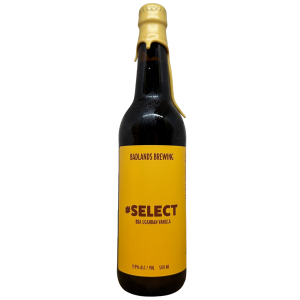 Badlands - #SELECT - BBA Ugandan Vanilla (2026) – barrel aged stout van Badlands, 50 cl