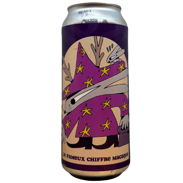 Jackalhop x Messorem x Sir John x Bad Bones - Le Fameux Chiffre Magique – Double IPA van Jackalhop, blik 47,3 cl