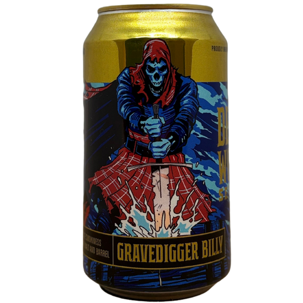 Revolution Brewing - Gravedigger Billy (2025) – barrel aged strong ale van Revolution, blik 35,5 cl