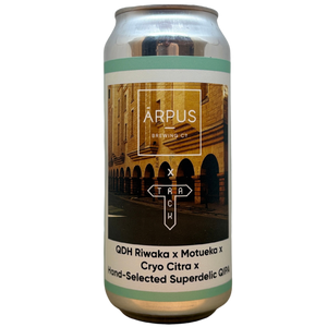 Arpus x Track - QDH Riwaka x Motueka x Cryo Citra x Hand-Selected Superdelic QIPA – Quadruple IPA van Arpus, blik 44 cl
